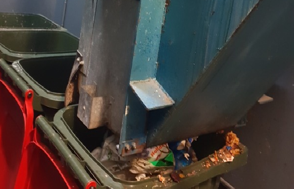 Unusual items blocking garbage chute